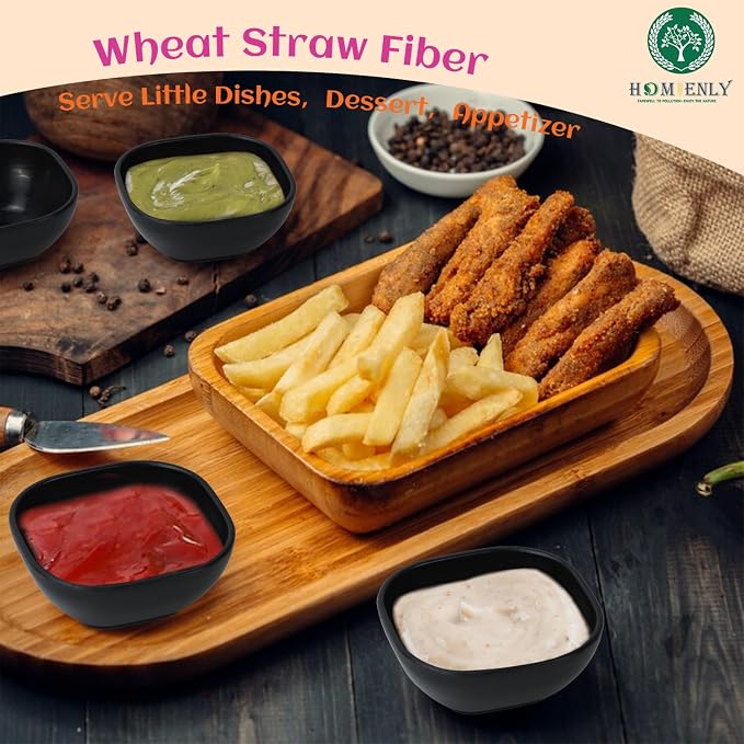Wheat Straw Small Dishes Set of 6, 4.5oz Unbreakable Serving Dish & Sauce Dish - Image 6