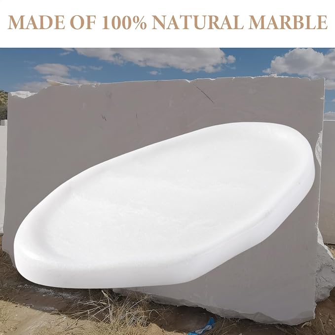 Luxurious White Marble Vanity Tray, Cloud Shape Serving Stone Key Tray - Image 4