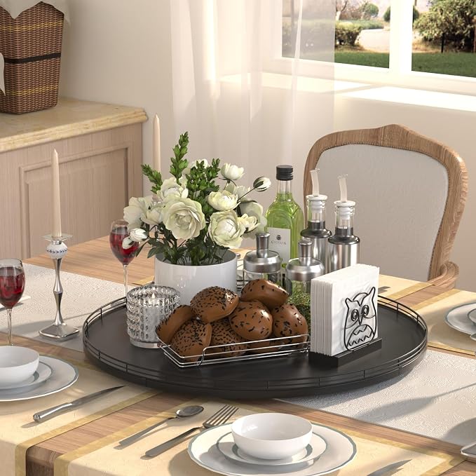 Oroyutor 21-Inch Extra Large Oak Lazy Susan - Image 3
