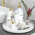 Oroyutor 12-Inch Oak Lazy Susan Vanity Tray, toiletries and decor on kitchen by Oroyutor