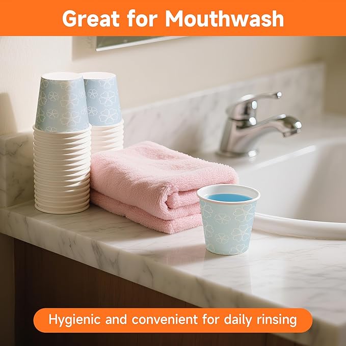 METAPRINT 300 Pack 3 oz Bathroom Cups, Disposable Paper Cups - Image 4