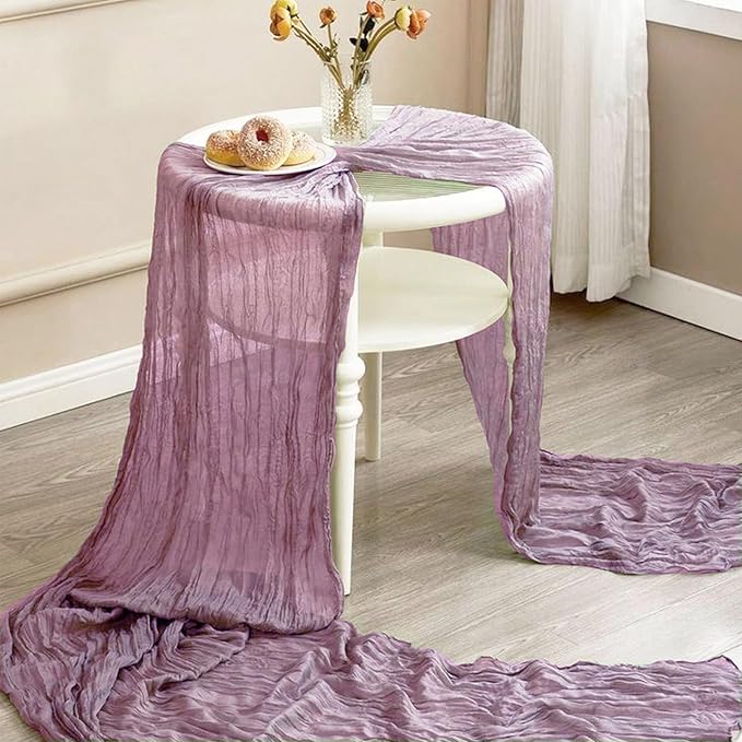 12Pack Lavender Cheesecloth Table Runner 20 x 120 inch Gauze Table Runner | - Image 7