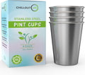 Stainless Steel Pint Cups Water Tumblers 16 oz by CHILLOUTLIFE