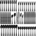 60-Piece Black Silverware Set by Lazycorner