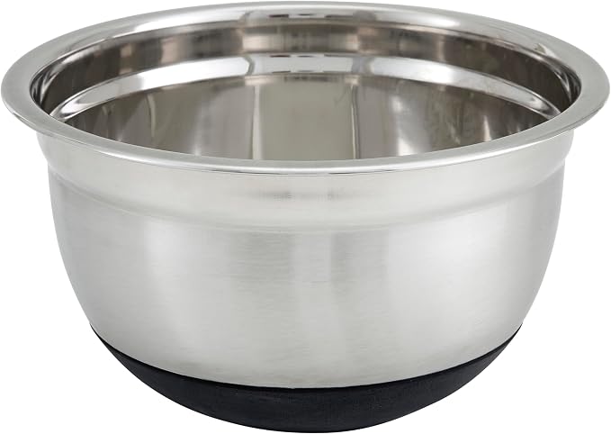 Winco Black 3 qt Stainless Steel Mixing Bowl | Dishwasher safe, Heavy-duty by Fonteme
