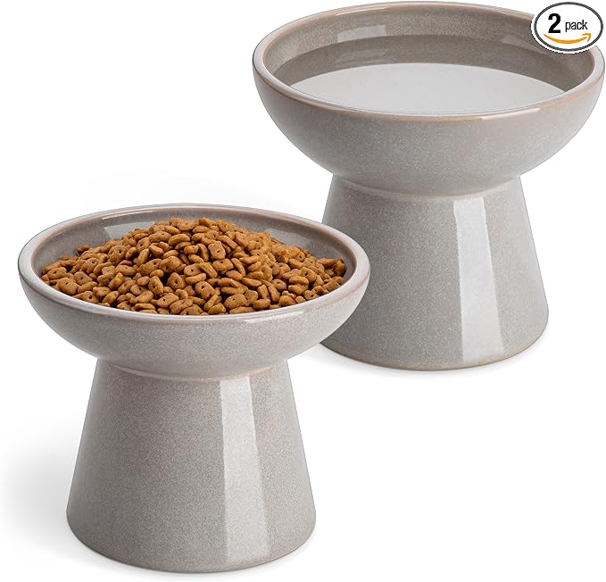 vancasso Ceramic Elevated Cat Bowls 2-Pack by vancasso