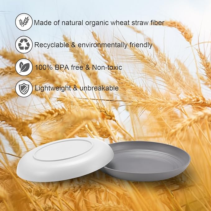 HEYCOME 12 Pcs Unbreakable Deep Dinner Plates Set, 10 inch Reusable Plastic - Image 3