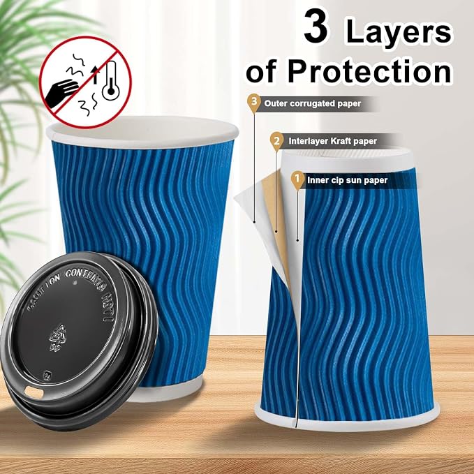 Clawsoff 100 Pack 16 oz Coffee Cups - Image 3