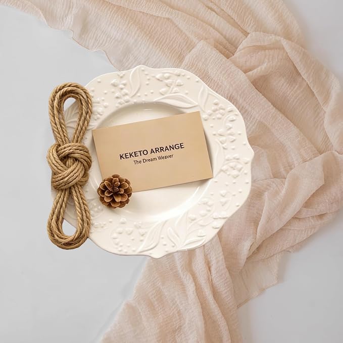 Light Beige Cheesecloth Table Runner 120 Inches - Image 3