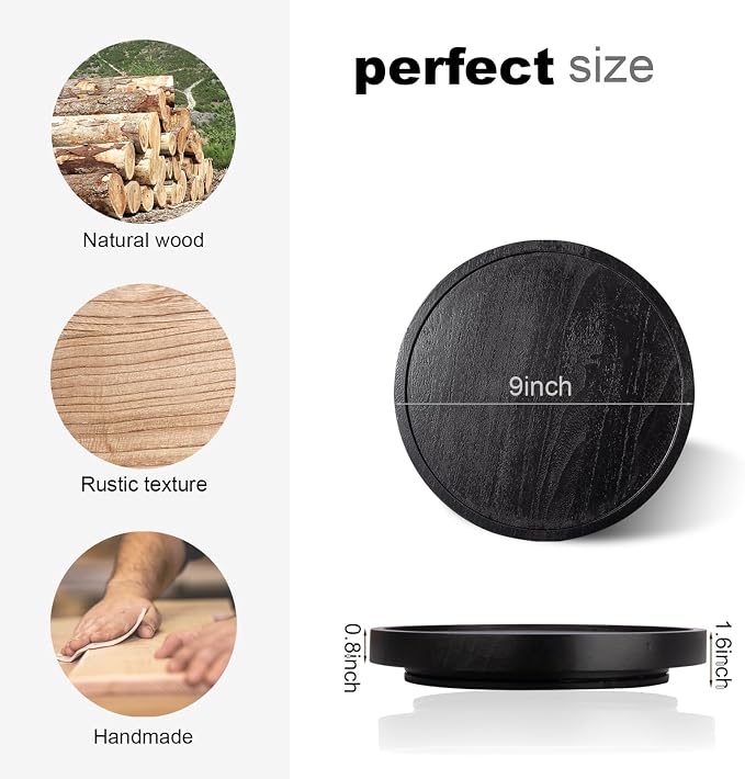 Wood Lazy Susan Turntable Kitchen Decor Round Table Tray, Easy clean, Rotating - Image 3