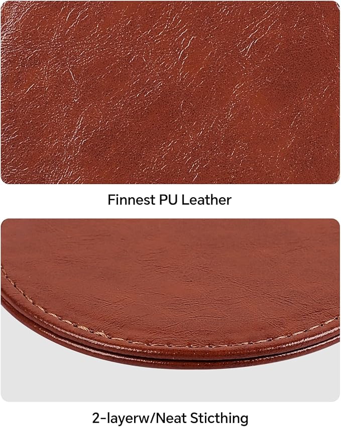 Leather Coasters Set of 6 with Holder, Tabletop Protection, Coffee Table & Bar - Image 7