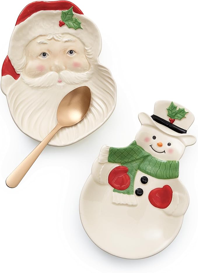 Lenox Hosting the Holidays Santa Porcelain Christmas Spoon Rest | dolomite and - Image 3