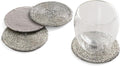 Handmade Beaded Coasters, Glass Bead Coasters in Silver, Coffee Table Décor by TrunkinUSA
