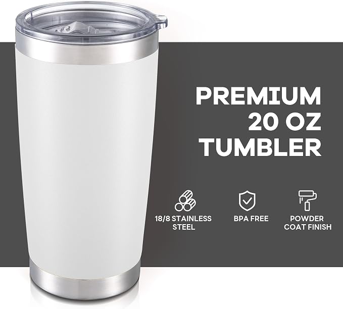 20 oz Tumbler with Lid Stainless Steel Insulated Tumblers Cups Travel Mug | - Image 2