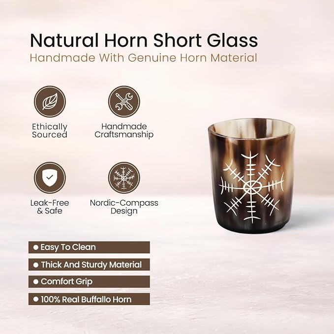 Handicrafts Home Viking Horn Shot Glasses Set of 12, Rustic Viking Drinkware - Image 2