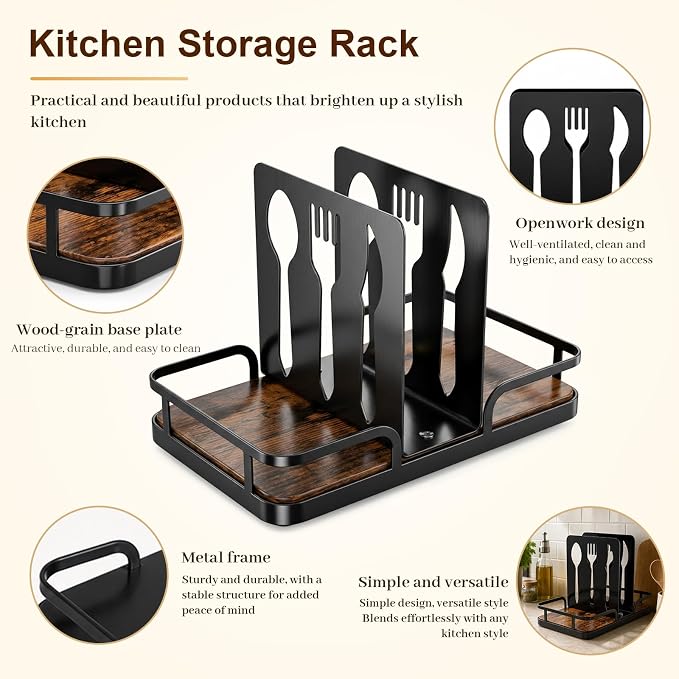 Napkin Holder for Table with Salt and Pepper Shakers Caddy, Farmhouse Kitchen - Image 4