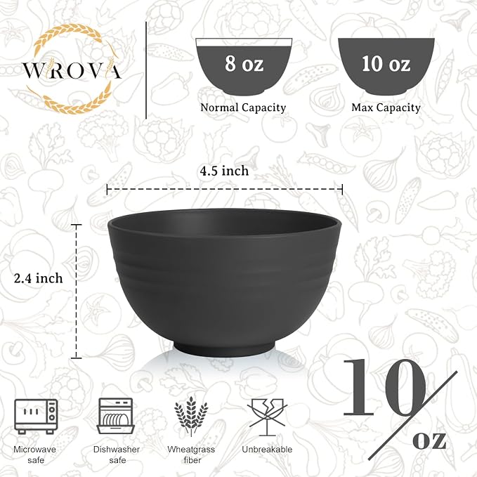 Handy Wheat Straw Bowls Set of 6, Unbreakable Ice-Cream Bowls Sets - Image 2