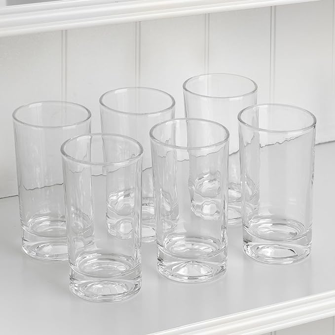 Mfacoy Small Juice Glasses Set of 6, 5.5-ounce Glass Cups, Heavy Base Small - Image 6