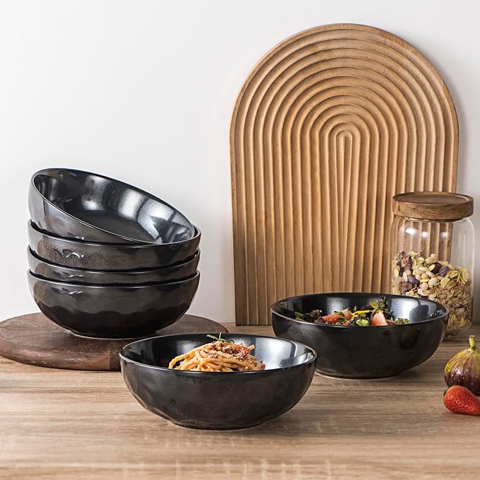 vicrays Ceramic Pasta Bowls Set, 32 Ounce Soup Bowls, Large Salad Bowls - Image 5