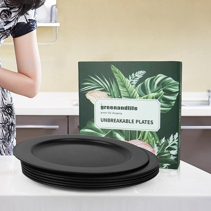 10inch/6pcs Dishwasher & Microwave Safe Wheat Straw Plates, Alternative - Image 6