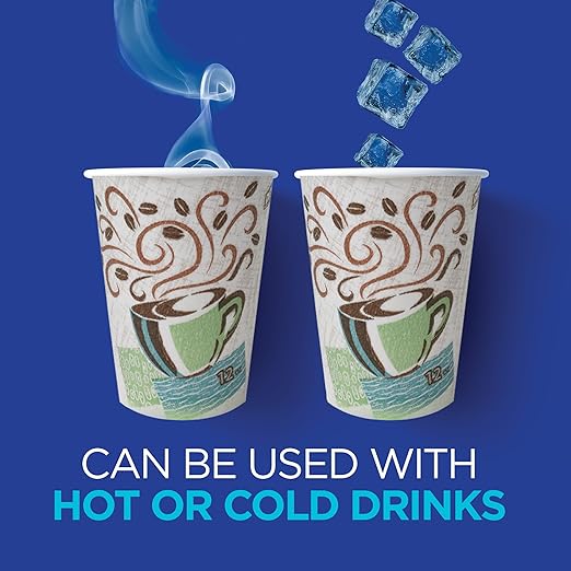 Dixie PerfecTouch 8 oz Paper Coffee Cups By GP PRO, Coffee Haze Design - Image 4