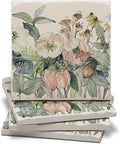 Thirstystone Floral Sketch 4 Pack Tumbled Tile Stone Coasters | 4" Square by CounterArt