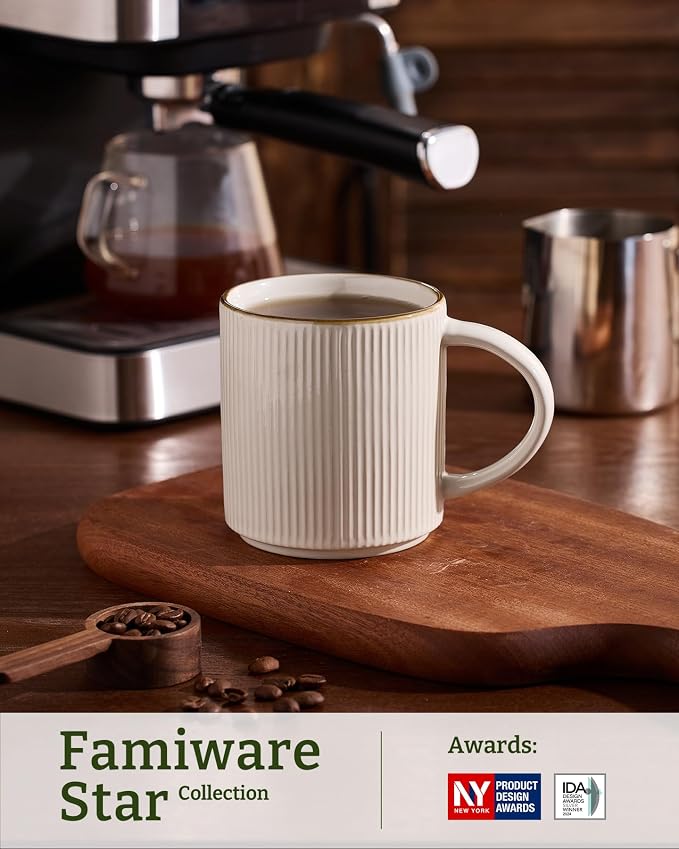 famiware Coffee Mug Set for 6, Star 16 oz Catering Mugs Cup Set - Image 3