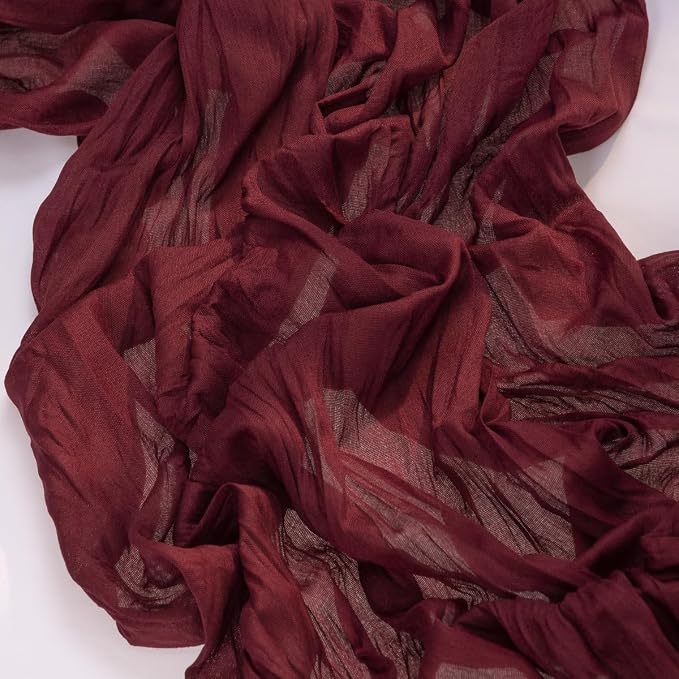 Burgundy Gauze Cheesecloth Table Runner 10ft Rustic Dinning Decor | Lightweight - Image 3
