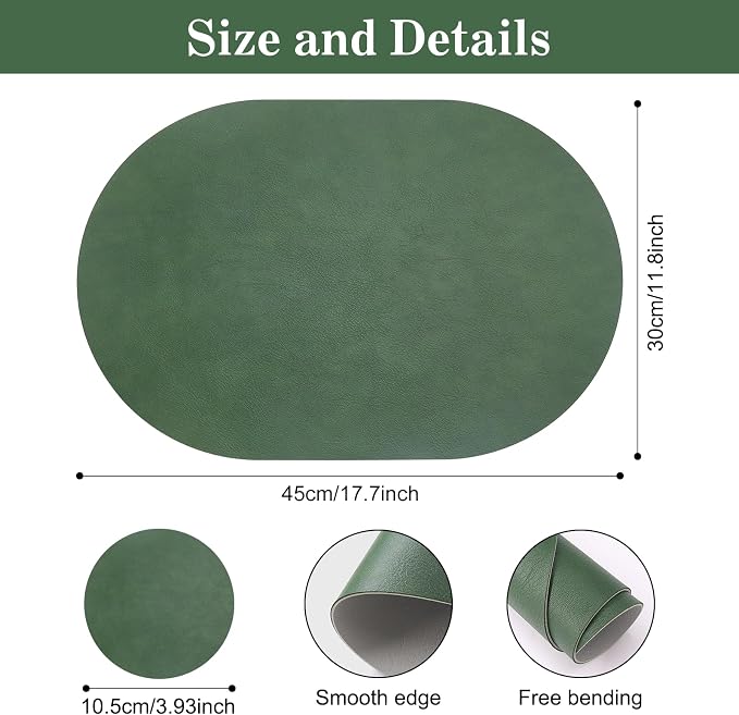 Faux Leather Placemats Set of 6 - Image 2