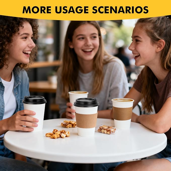 RACETOP 12 oz 500 Pack Paper Coffee Cups - Image 9