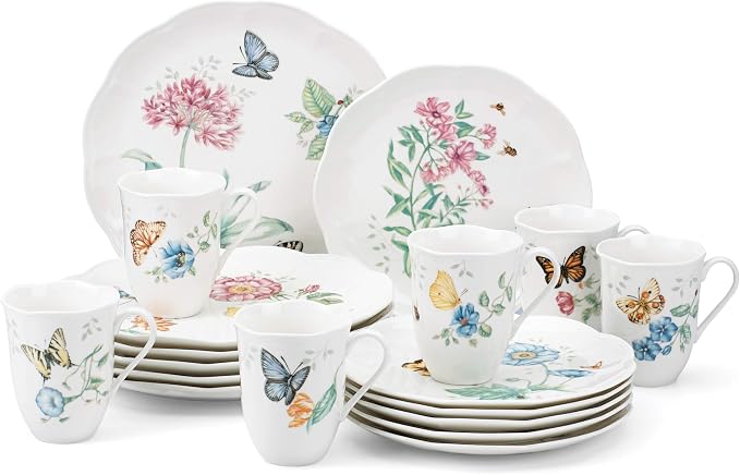 Lenox Butterfly Meadow Porcelain Teapot and Tea Cup Set, 48oz | Dishwasher safe - Image 6