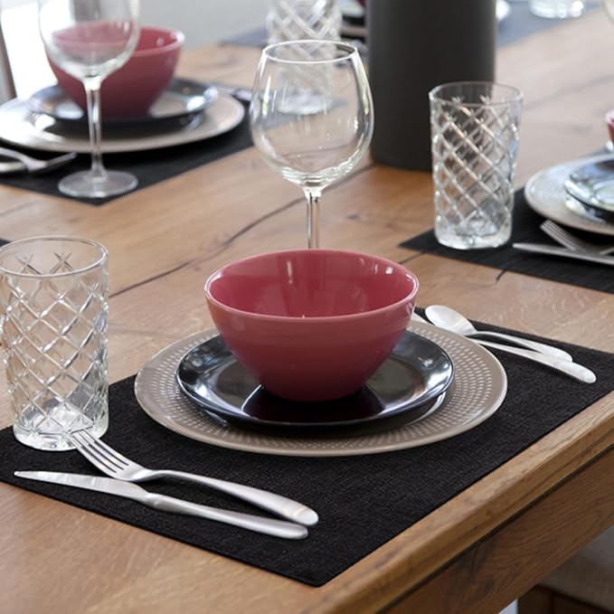 Faux Cotton Linen Placemats Set of 4, Cloth Washable Farmhouse Dining Table Mats - Image 8