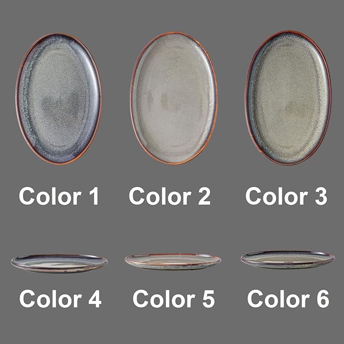 Ceramic Large Serving Platters- Set of 3 Oval Platters - Image 3