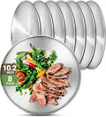 Metal Dinner Plate, 8 Pack 10.2 inch 304 Stainless Steel Plates, Reusable lunch by Offiper