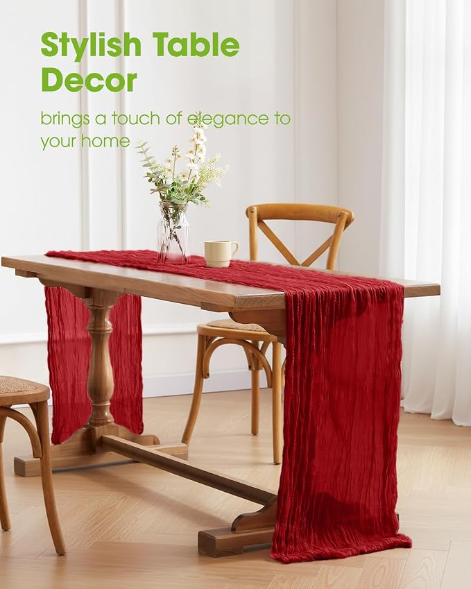 Pureegg 3-Pack Cheese Cloths Table Runner, Baby Shower, Wedding and Farmhouse - Image 2