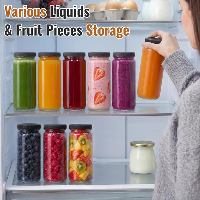 12 Pack 16OZ Glass Juice Bottles - Image 4
