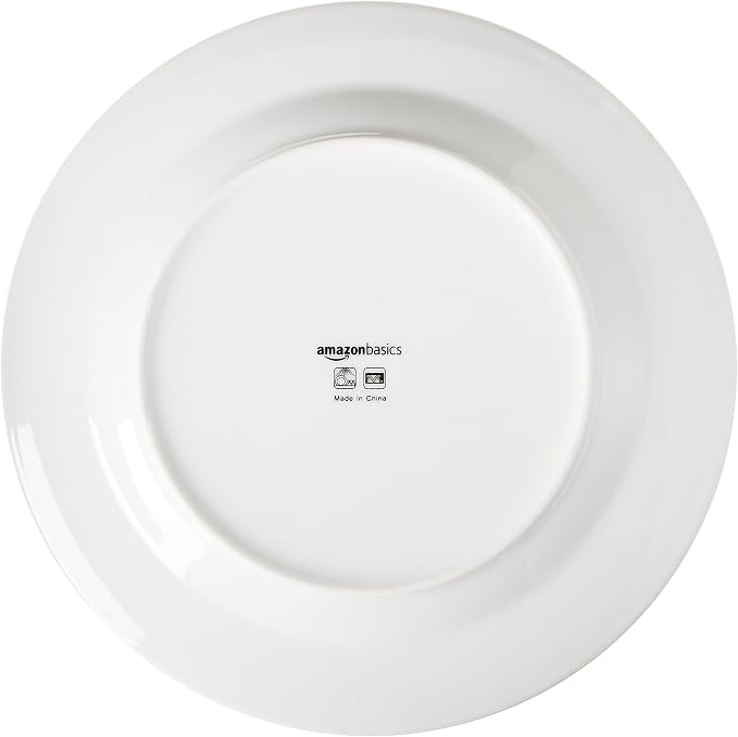 Amazon Basics 6-Piece White Dinner Plate Set, Microwave and Dishwasher Safe - Image 6