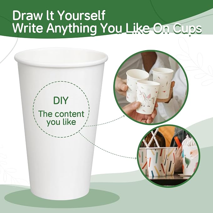 Coffee Cups 12 oz 300 Pack, 12 oz Paper Cups, Hot Beverage Drinking Cups - Image 6