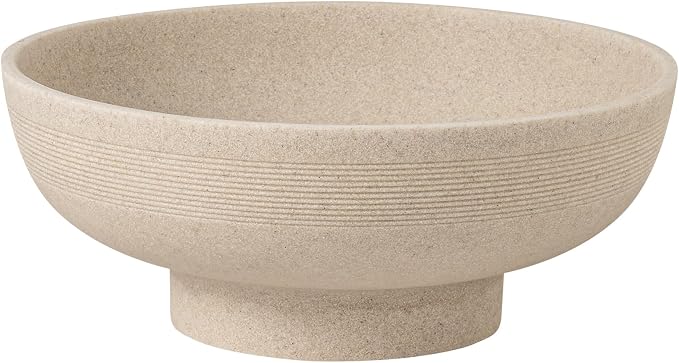 Large Decorative Fruit Bowl, 10.43" Modern Snack Candy Bowl Beige | Sandstone by AdornMyHomeEnjoyMyLife