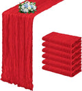 6 Pack Red Cheesecloth Table Runner 17x108 Inch Semi Sheer Boho Gauze Cheese by Unknown