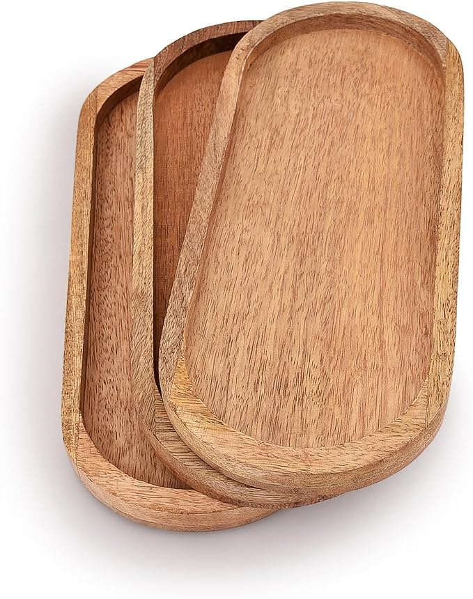 Mango Oval Wood Tray Set of 3 Perfect - Image 3