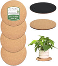 6 Inch Cork Plant Coasters, 6 Pack Round Plant Mats by vensovo