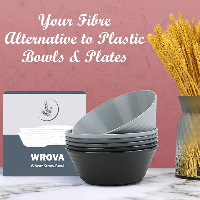 Wheat Straw Bowl Sets, Microwave and Dishwasher Safe Bowls, Salad Bowls - Image 6
