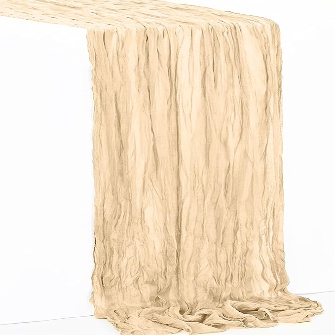10 Pack Nude Cheesecloth Table Runner 35x120 Inch 10Ft Rustic Gauze Cheese - Image 7