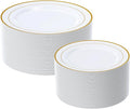 FOCUSLINE Gold Plastic Plates Set of 60, Disposable Plates by FOCUSLINE