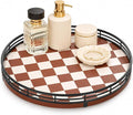 AMH 10-Inch Brown Checkerboard Lazy Susan Organizer by AMH