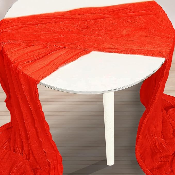 1 Pack Red Cheesecloth Table Runner 35x120 Inch 10Ft Rustic Gauze Cheese Cloth - Image 2