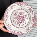 Ceramic Plates, Ceramic Dinner Plates, 7.9 Inch Rose Flower Decorative Plates by Unknown