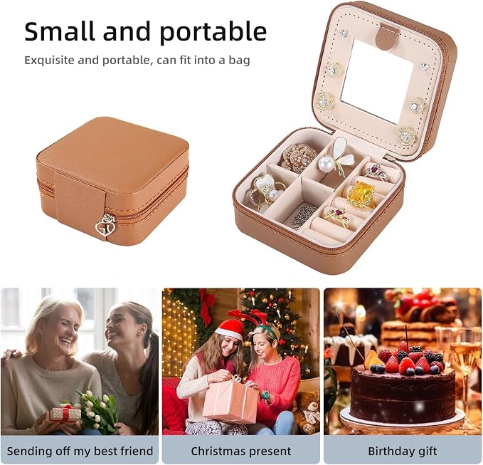 KElofoN Travel jewelry case Travel jewelry box Travel Jewelry Organizer Small - Image 6