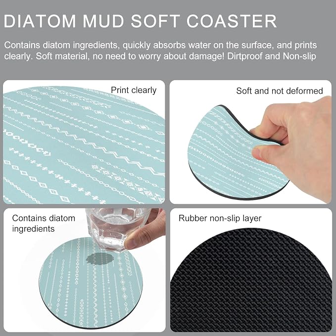 Modern Minimalist Coasters Set of 2 Absorbent Coasters - Image 5